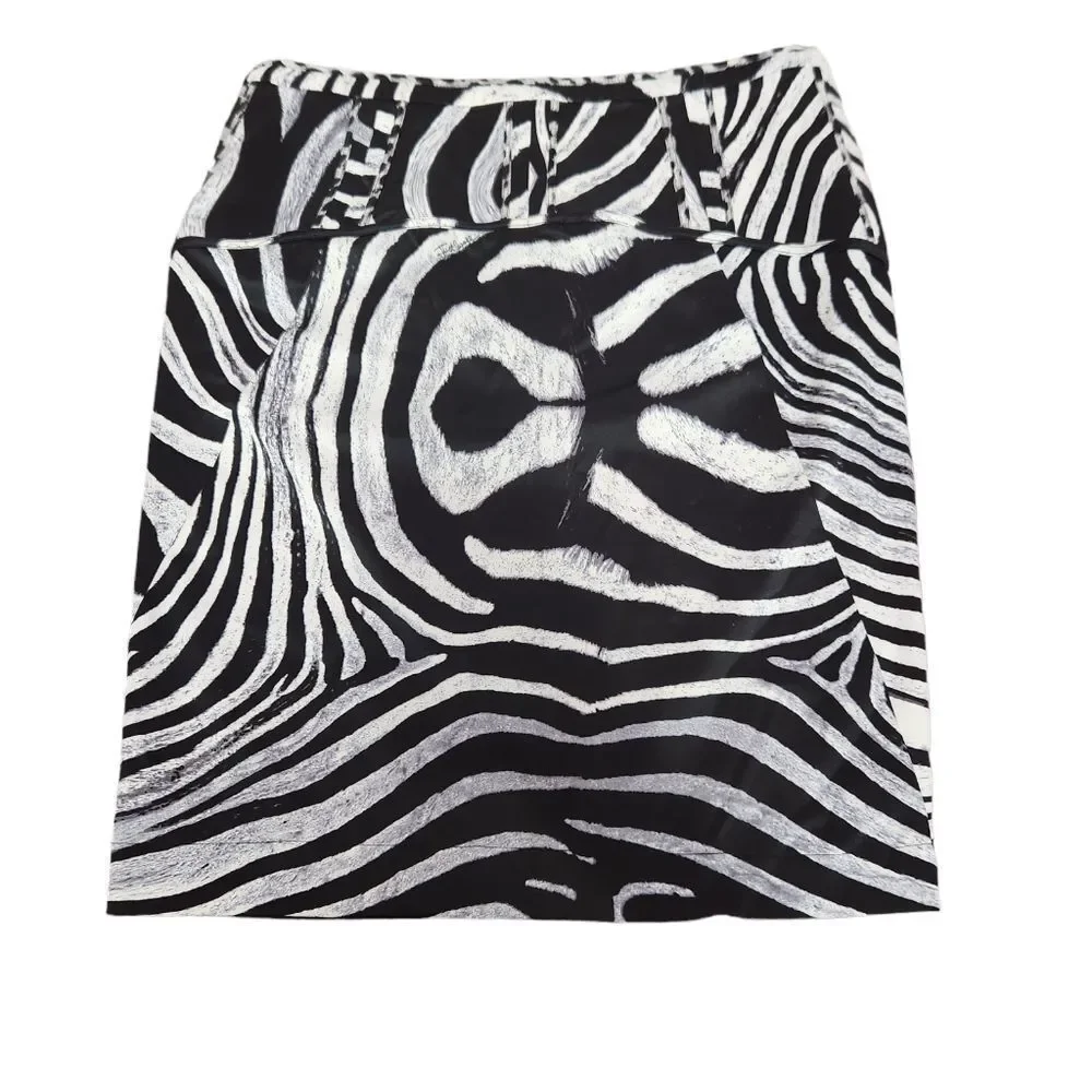 Roberto Cavalli Zebra Pencil Mini Skirt 44
